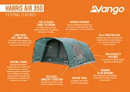 Намет тримісний Vango Harris Air 350 Mineral Green (TETHARRAI000001) - мініатюра 15