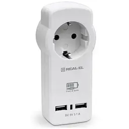 Зарядний пристрій REAL-EL 2*USB 15W (CS-30)