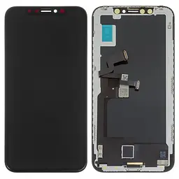 Дисплей для iPhone X, чорний, з рамкою, AA, (OLED), НЕ.Х OEM hard