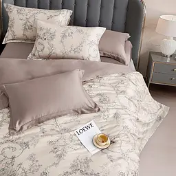 Комплект постільної білизни Love You Grace Сімейний 160×220×2 см тенсель 300TC бежевий (ly63051) - мініатюра 3