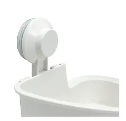 Кутова полиця для ванної IKEA з присосками, біла, пластик, 30×20×17 см - мініатюра 2