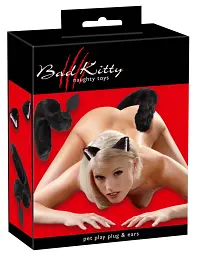 Набір Bad Kitty Pet Play Plug Ears 2 шт. (чорний) - мініатюра 2