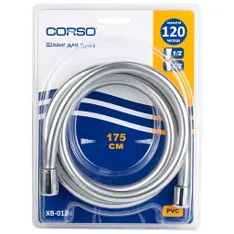 Шланг для душа Corso 1/2" ПВХ 3-х шаровий з підшипником сріблястий (XB-0136) - мініатюра 3