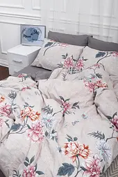 Підковдра Moon&Star Бязь Gold Люкс Flowers Gray Полуторна 143x210 см - мініатюра 3