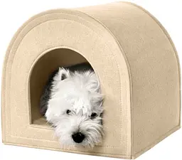 Будиночок для собак і котів Barksi Hutka бежевий 45×45×45 см 2521-D - мініатюра 2