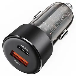 АЗП Acefast B12 PD30W+QC3.0 total 60W (1USB-A/1C) Black - мініатюра 3