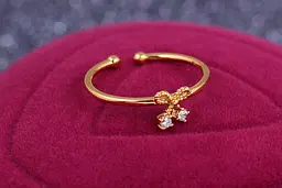 Кільце Xuping Jewelry дитяче розсувне вишенька з бантиком р14 і більше золотисте - мініатюра 2