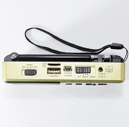 Радіоприймач з MP3 плеєром, Golon RX-2277 колір "Золото" від флешки з USB + Micro SD і акумулятором (ST) - мініатюра 4