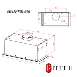 Витяжка повновбудована PERFELLI VIOLA 5NWRB NERO - мініатюра 17