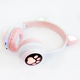 Блютуз-навушники з вушками Cat ear headphones VZV-23M Рожеві, дитячі бездротові навушники з підсвіткою - мініатюра 2