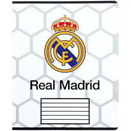 Зошит  Kite FC Real Madrid в лінійку 18 аркушів чорно-білий 