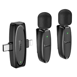 Бездротова мікрофонна система HOCO L15 dual-mic (iP/Type-C) Black (6942007638623)