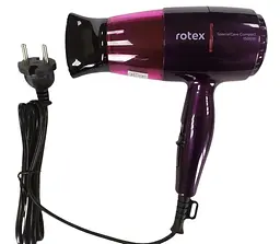 Складаний міні фен Rotex RFF157-V SpecialCare Compact дорожній для сушіння укладання компактний електрофен 1500 Вт Фіолетовий - мініатюра 4