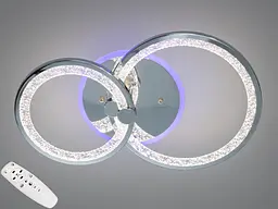 Стильна стельова LED-люстра для спальні Diasha 8180/2HR, хром, 55 W, 33×53 см, підсвітка - мініатюра 2