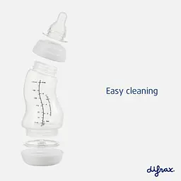 Скляна антиколікова пляшечка Difrax S-bottle Natural Blue з силіконовою соскою 250 мл (736FE Blue) - мініатюра 2
