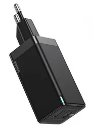 Мережевий зарядний пристрій Baseus GaN2 Q. Charger 2Type-C + Cable Type-C 45W CCGAN-M01 Black - мініатюра 4
