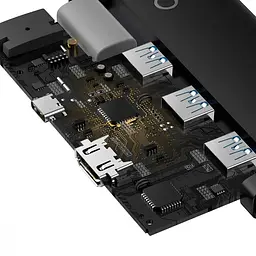 USB-хаб Baseus Lite Series 5-Port Type-C HUB Docking Station Black (WKQX040001) [89299] - мініатюра 6