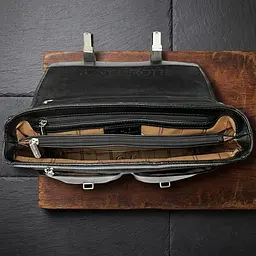 Чоловічий портфель з натуральної шкіри Tony Perotti Italico 9276G-35 (90416) Чорний - мініатюра 2