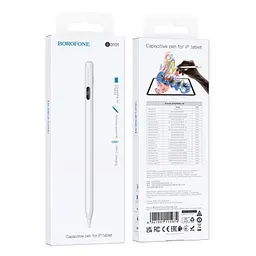 Стілус Borofone BG101 Active capacitive pen with digital display for iPad White - мініатюра 2