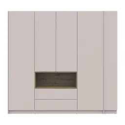 Шафа для одягу з нішою та етажеркою Doros Дейл Кашемір/Дуб Артизан 4 ДСП 234х52х220 (44900340) - мініатюра 5