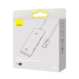USB-Хаб Baseus Lite Series 4-Port USB-A HUB Adapter USB-A to USB 3.0*4 1m WKQX030101 Black - мініатюра 4