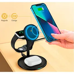 Бездротовий зарядний пристрій Choetech T585-F 3in1 Magnetic Wireless Charging Black [123385] - мініатюра 12