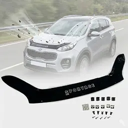 Дефлектор капоту мухобійка для Kia Sportage 2015-2021 Євро Кріплення (Vip Tuning) KA51 - мініатюра 4