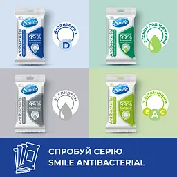 Вологі серветки Smile Antibacterial з Д-пантенолом 15 шт. в асортименті - мініатюра 21