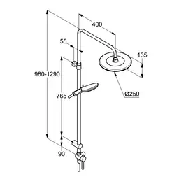 Душова система Kludi Freshline 3S Dual Shower System без змішувача 6709005-00 - мініатюра 4