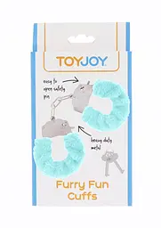 Наручники Toy Joy Furry Fun Cuffs 28 см блакитний - мініатюра 6