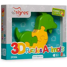 Іграшка розвиваюча 3D пазли Tigres Тваринки 8 елементів 1 шт. (39356) - мініатюра 5