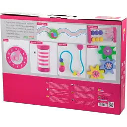 Ходунки-каталка Viga Toys з бізібордом рожеві (50178) - мініатюра 7