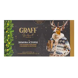 Чай чорний байховий Graff Winter story з корицею та яблуком у пакетиках 36 г (20 шт. х 1.8 г) - мініатюра 2