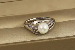 Кільце Xuping Jewelry Дума з перлиною р 18 сріблясте - мініатюра 2
