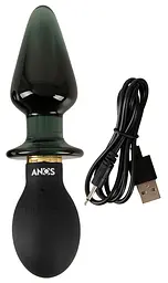 Анальний стимулятор - ANOS Double-Ended Butt Plug With Vibration - мініатюра 8