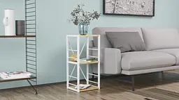 Етажерка 3/34 Ferrum-decor Серії Коннект 73x34x28 білий ДСП Дуб Артізан 16мм (FRD-104297) - мініатюра 2