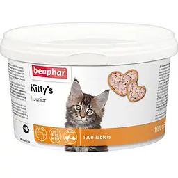 Кормова добавка для кошенят з біотином Beaphar Kitty's Junior 1000 табл