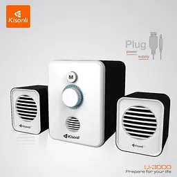 Комп'ютерні колонки 2.1 Kisonli U3000BT, Bluetooth, AUX, 5W+2x3W - мініатюра 2
