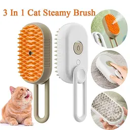 Парова силіконова щітка-гребінець для тварин Steamy Cat Brush 3в1 - мініатюра 4
