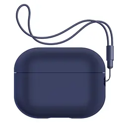 Силіконовий чохол для навушників Apple AirPods Pro 2 2022, Silicone Case with straps, синій, захисний чохол з ремінцем, ультратонкий і легкий, повний захист, з підвіскою, м"який силікон, ArmorStandart (ARM68609)