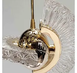 Дизайнерський підвісний LED-світильник Artlight 6114GD, золото, прозорі грановані пластини, 1 джерело світла - мініатюра 4