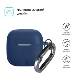 Силіконовий чохол для навушників OPPO Enco Buds3, Hang Case, синій, ультратонкий захисний кейс товщиною 2 мм, захист від подряпин, пилу та ударів, компактний, з карабіном для кріплення, ArmorStandart (ARM88031) - мініатюра 2