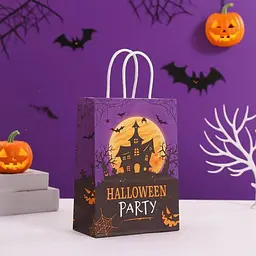 Паперовий пакет Halloween 21х15х8 см. Фіолетовий 433-3 - мініатюра 4