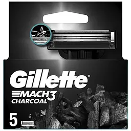 Змінні касети Gillette Mach3 Charcoal Деревне вугілля 5 шт. (8700216062770) - мініатюра 2
