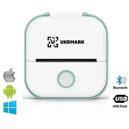 Принтер чеків UKRMARK P02GN Bluetooth, біло-зелений (900912)