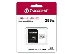 Карта пам'яті Transcend 300S microSDXC UHS-I U3 + SD Adapter 256 GB (TS256GUSD300S-A) - мініатюра 2
