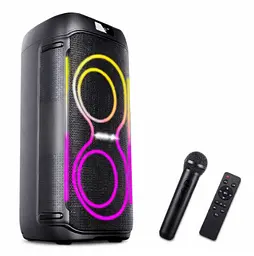 Портативна колонка ZXX-5509 з мікрофоном караоке RGB підсвічування пульт TWS/FM/USB Чорний