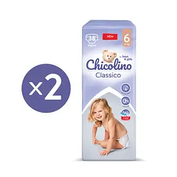 Набір підгузків Chicolino Classico 6 (16+ кг), 72 шт. (2 уп. по 38 шт.) - мініатюра 2