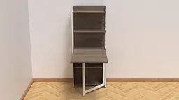 Стіл книжка з етажеркою Практик 2 Ferrum-decor 1555x640x990 Білий метал ДСП Дуб Сонома Трюфель 16 мм (FRD-104636) - мініатюра 3
