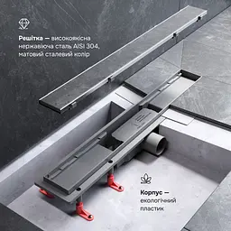 Трап для душу лінійний AM.PM Primeflow Tile 600 мм, універсальний затвор, хром (W02SC-U11-060-04SB) - мініатюра 4